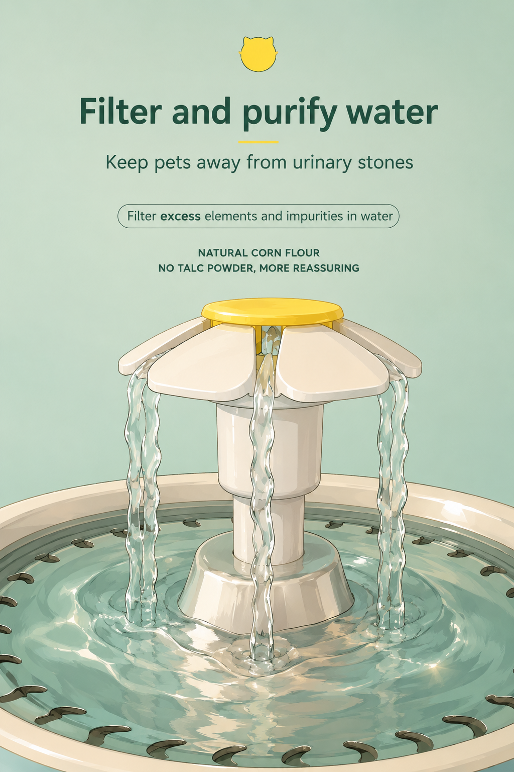 Fontana d'Acqua per Gatti — Design Floreale